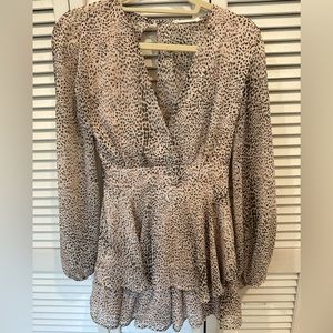 Adorable leopard print long sleeve romper